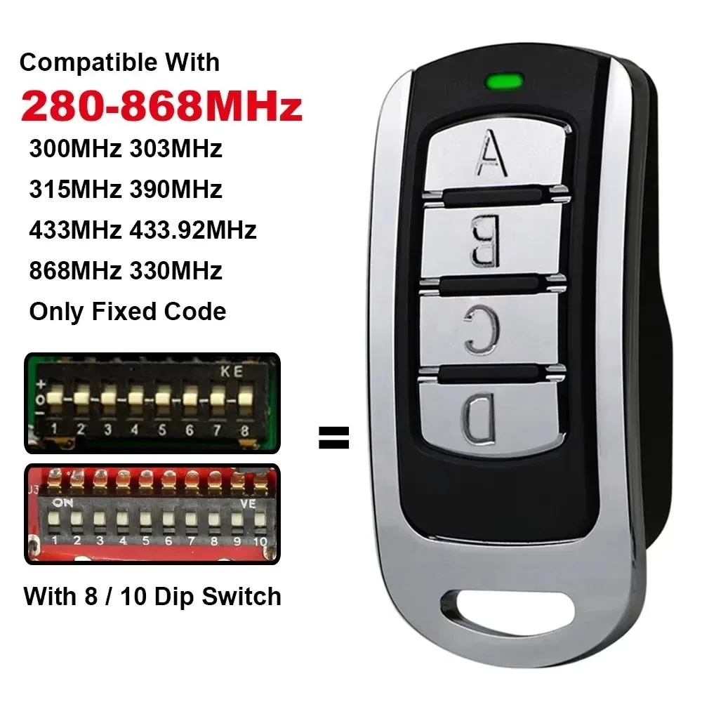 Multi-frequency 250-915 MHz clone copy replication remote control 868 MHz brand garage door remote control 433MHz remote control