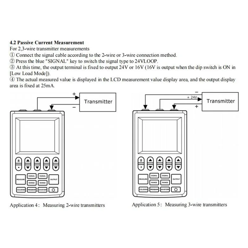 Multifunction Signal Generator 4-20Ma Current Voltage RTD Thermocouple Signal Source Handheld Process Calibrator-A32R