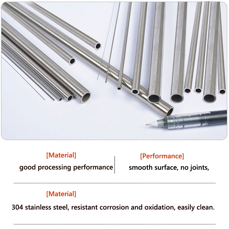1-10pcs 304 stainless steel round capillary 250mm 500mm long seamless straight tube 4x3mm/6x4mm/8x6mm/10x8mm/10x9mm/12x11mm