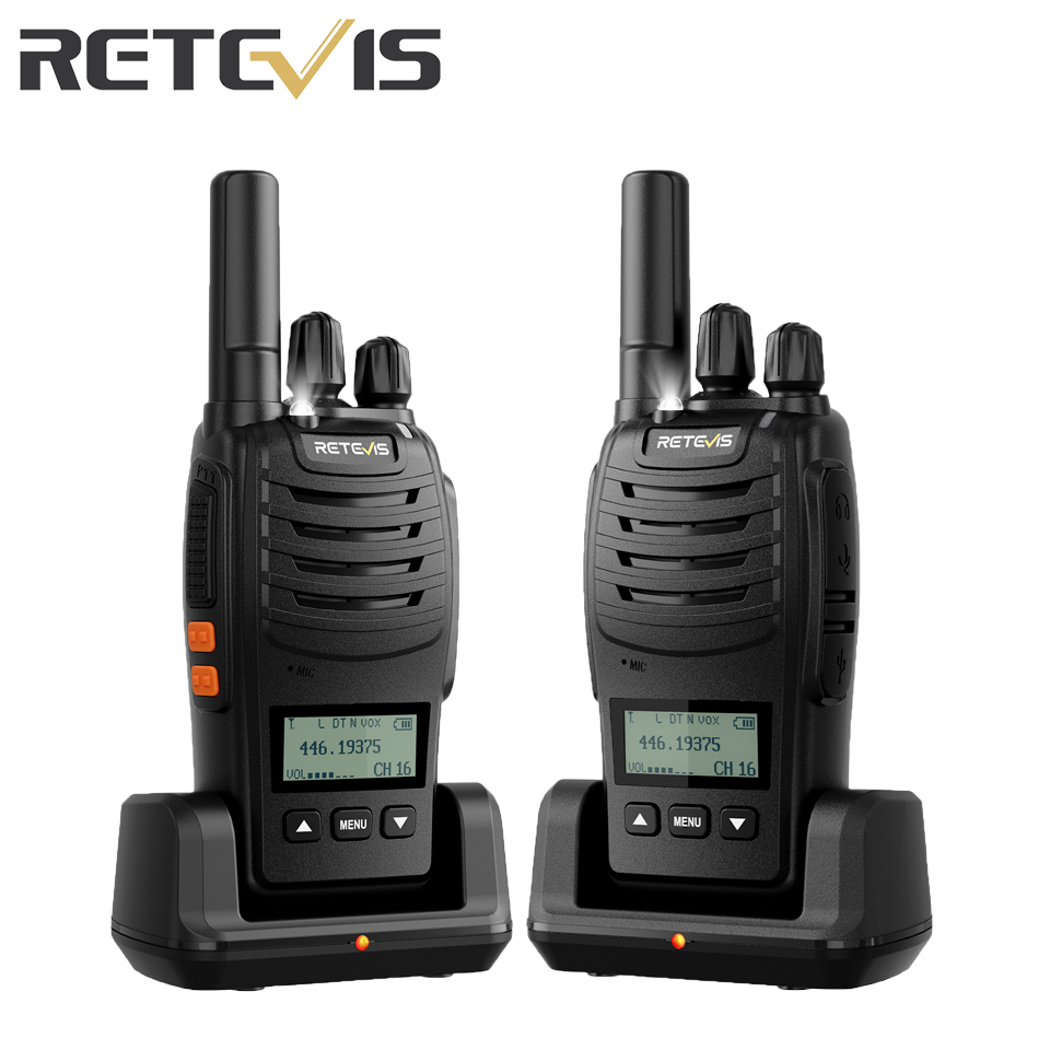 Retevis H777D (H777 mejorado) Walkie-talkie portátil con pantalla LCD, sin licencia, radio de largo alcance tipo C para camping