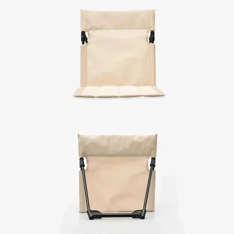 Foldable Camping Chair Single, Portable Outdoor Lazy Chair with Backrest Cushion, Beach Garden Park Picnic Folding Chair Camping
