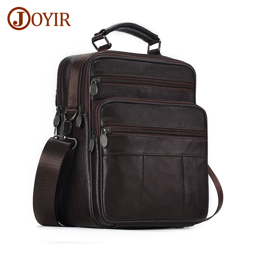 JOYIR Genuine Leather Men Casual Shoulder Crossbody Bags for 7.9 inch iPad Messenger Sling Bag Satchel Bags Handbag