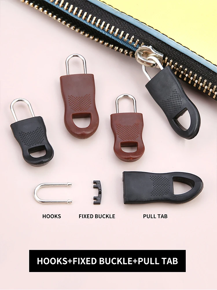 8/10pcs เปลี่ยนหัวซิปเครื่องมือ-ฟรีซิปแบบถอดได้ PULLER สําหรับกระเป๋าเดินทางกระเป๋านักเรียน End Fit เชือกแท็กเสื้อผ้า ZipFixerBroken
