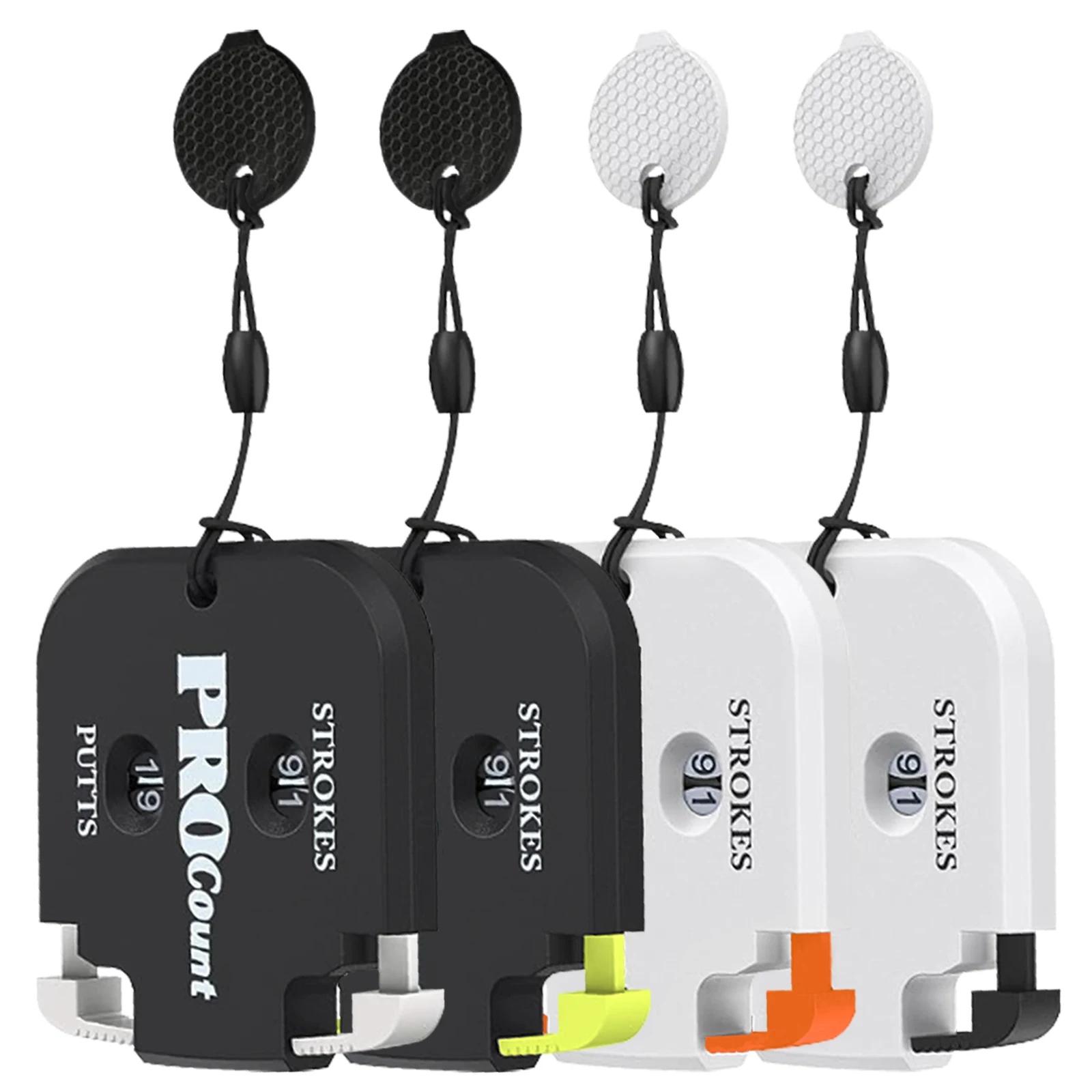 Mini contador de pontuação de golfe de 4 cores – marcador portátil de dois dígitos com retorno rápido zero, acessório de golfe com chaveiro
