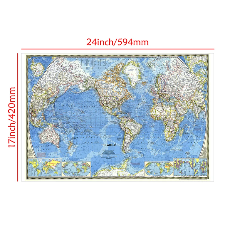 1 Máy Tính Bản Đồ 59*42Cm Quả Cầu Bản Đồ Thế Giới 1970 Miếng Dán Tường Không Dệt Giấy Dán Tường Cho Gia Đình trang Trí Phòng Ngủ Trường Giáo Dục Tiếp Liệu