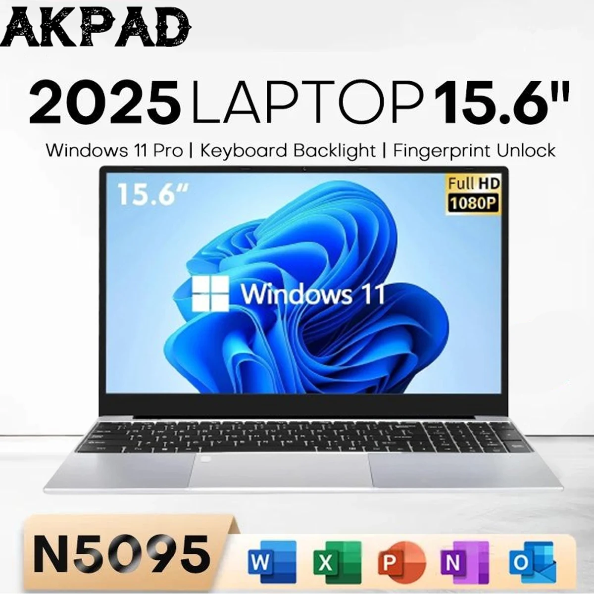 Computadora portátil de 15,6 pulgadas Intel Celeron N5095 Notebook PC Gamer 16GB DDR4 128GB-2TB SSD Oficina Estudio PC Windows 11 1080P Laptops
