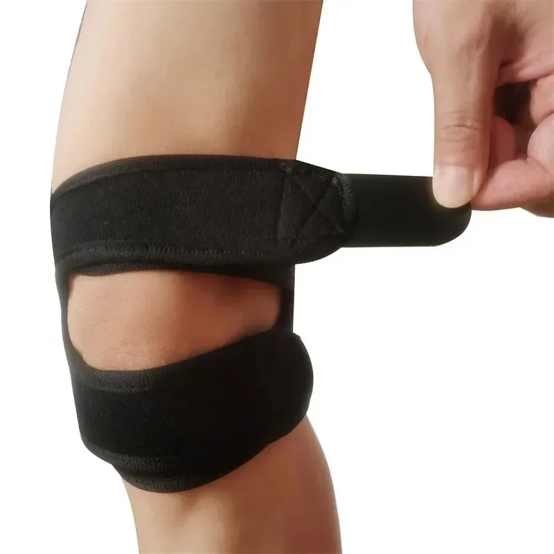 สนับเข่าแบบรัด 1 ชิ้น ผ้าพันเข่าแบบมีแรงกด แผ่นรองรับแบบยืดหยุ่น สำหรับกีฬาบาสเกตบอล เทนนิส ปั่นจักรยาน