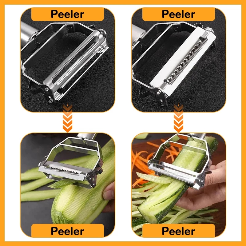 ห้องครัวผัก Peeler สแตนเลส Melon Planer Double-HEAD Peeler ในครัวเรือนหลายฟังก์ชั่นผลไม้และผัก Peeler