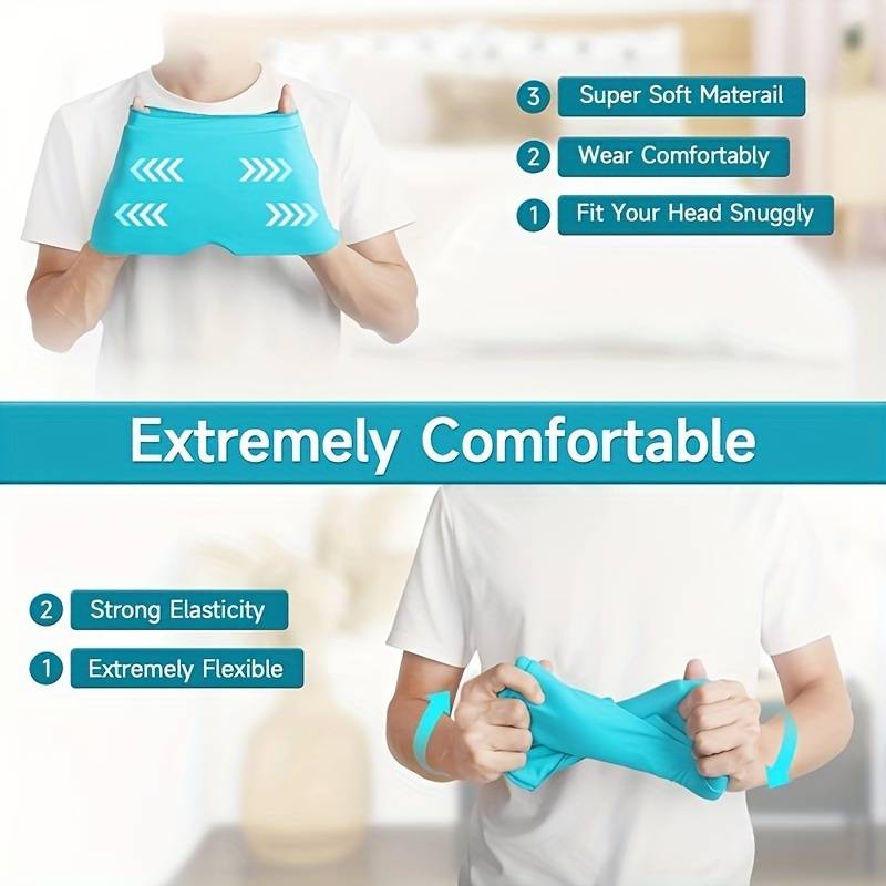 Gel Ice Pack Cap Hat Fitting Gel Ice Headache Migraine Hat Cold Compress Cap Ice Head Wrap Pack Mask for Tension Sinus Stress