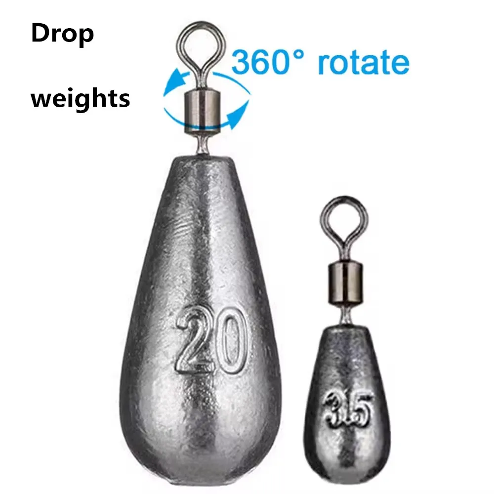 15 pezzi/lotto di gocce d'acqua pesca contrappeso zavorra 3.5g 5g 7g 10g 14g 20g proiettile verticale apparecchio metallico kit di attrezzi da mare