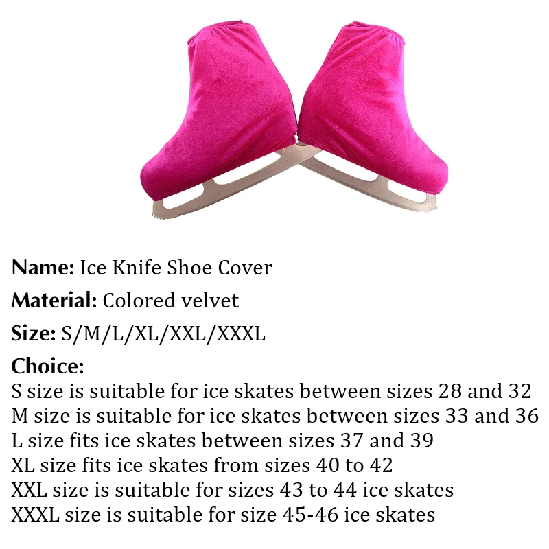 1Pair Professional Figure Skating Shoe Cover Velvet Elastic Roller Skating Shoe Cover For Men And Women