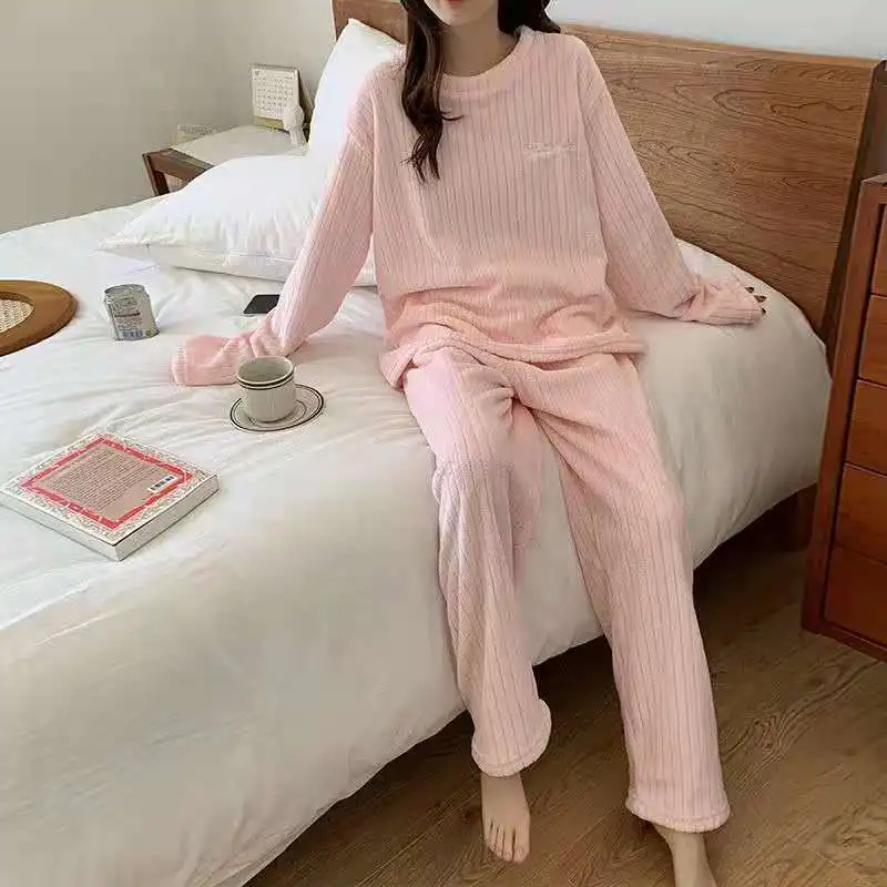 Winter Damen Neue Pyjamas Homewear Anzug Damen Herbst und Winter Warme Kleidung Korallen Samt Freizeit Pyjamas Gepolsterte Homewear