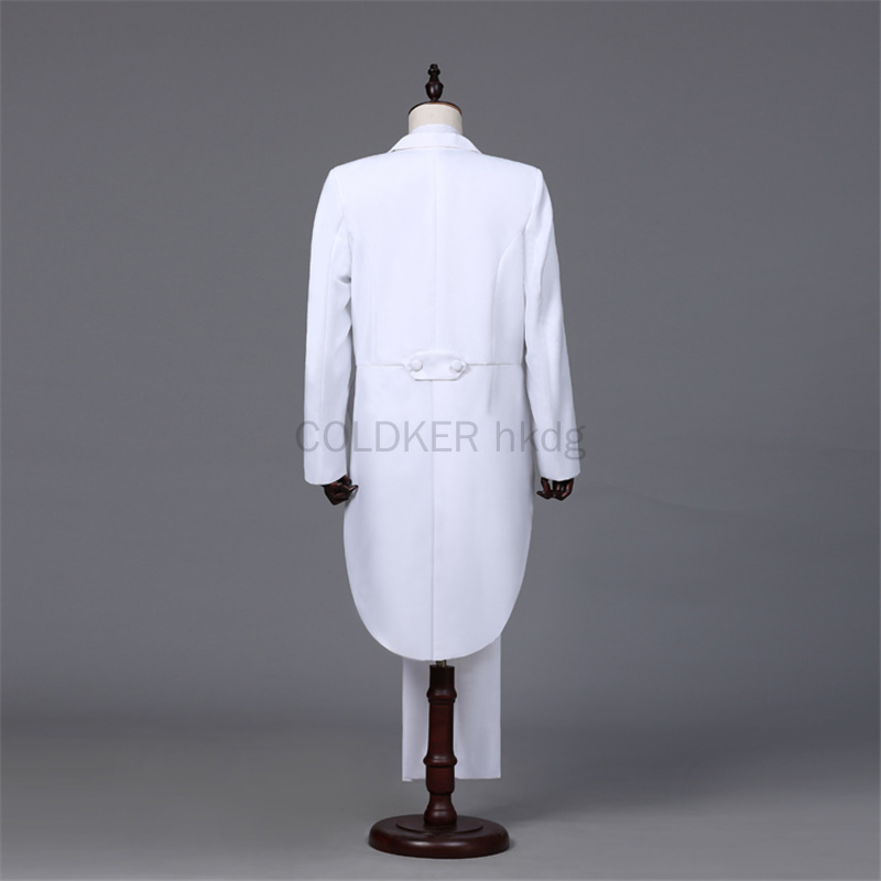 Traje de smoking masculino vintage formal fraque fino ajuste pico lapela terno smoking calças cauda casaco cantor mágico palco jaqueta outfits