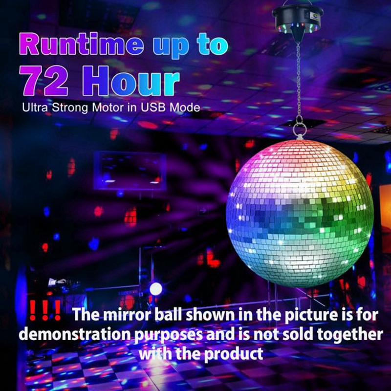 หมุนดิสโก้บอลมอเตอร์ไฟพร้อมรีโมท, 18 LEDs สําหรับ 12 16 20 24 นิ้วกระจก Ball Rotator (Notincludedball)