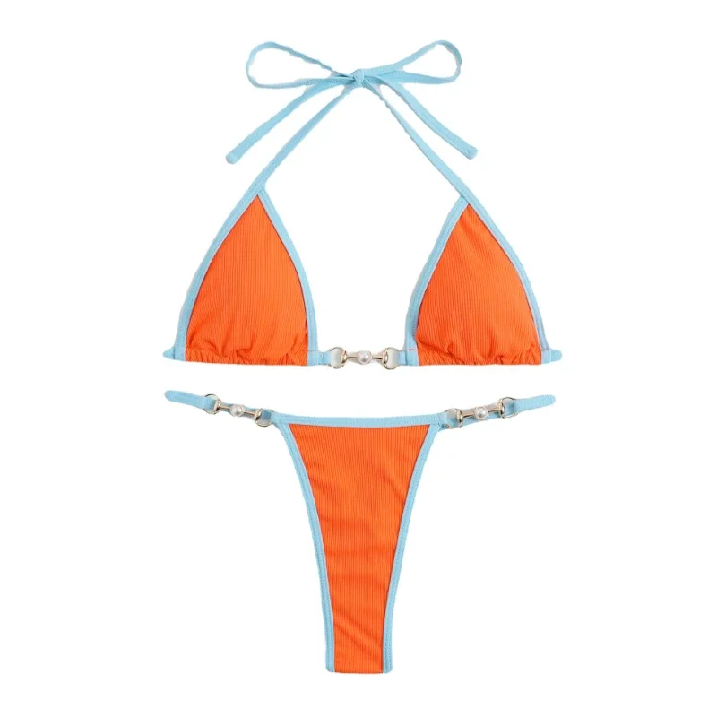 Sexy deux pièces ensemble de Bikini femmes imprimé aléatoire ensemble de Bikini maillot de bain Push-Up maillots de bain de plage de sable maillot de bain