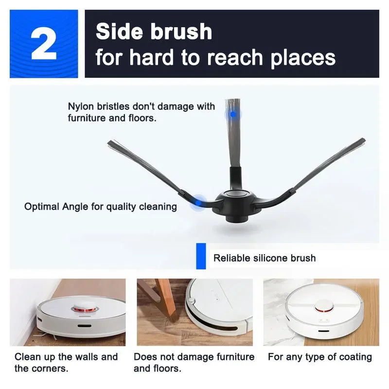 Für Xiaomi Roboter Vakuum S10, S12 Zubehör Bürsten B106GL Staubsauger Zubehör Hepa-Filter Mopp Tuch Wichtigsten Seite Pinsel