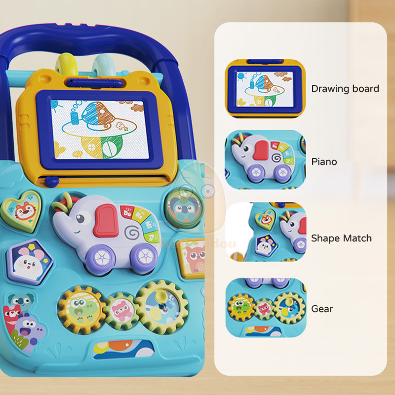 Andador de bebé de aprendizaje temprano, juguete educativo, rueda de empuje, actividad Musical, coche de arrastre, regalo para niño de 0 a 12 meses