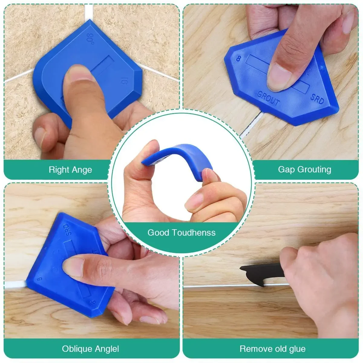 5 In1 ชุดเครื่องมือซิลิโคนเกรียง Scraper Corner Finisher Sealant Grout Scraper สําหรับห้องครัวห้องน้ํา Window Sink Joint