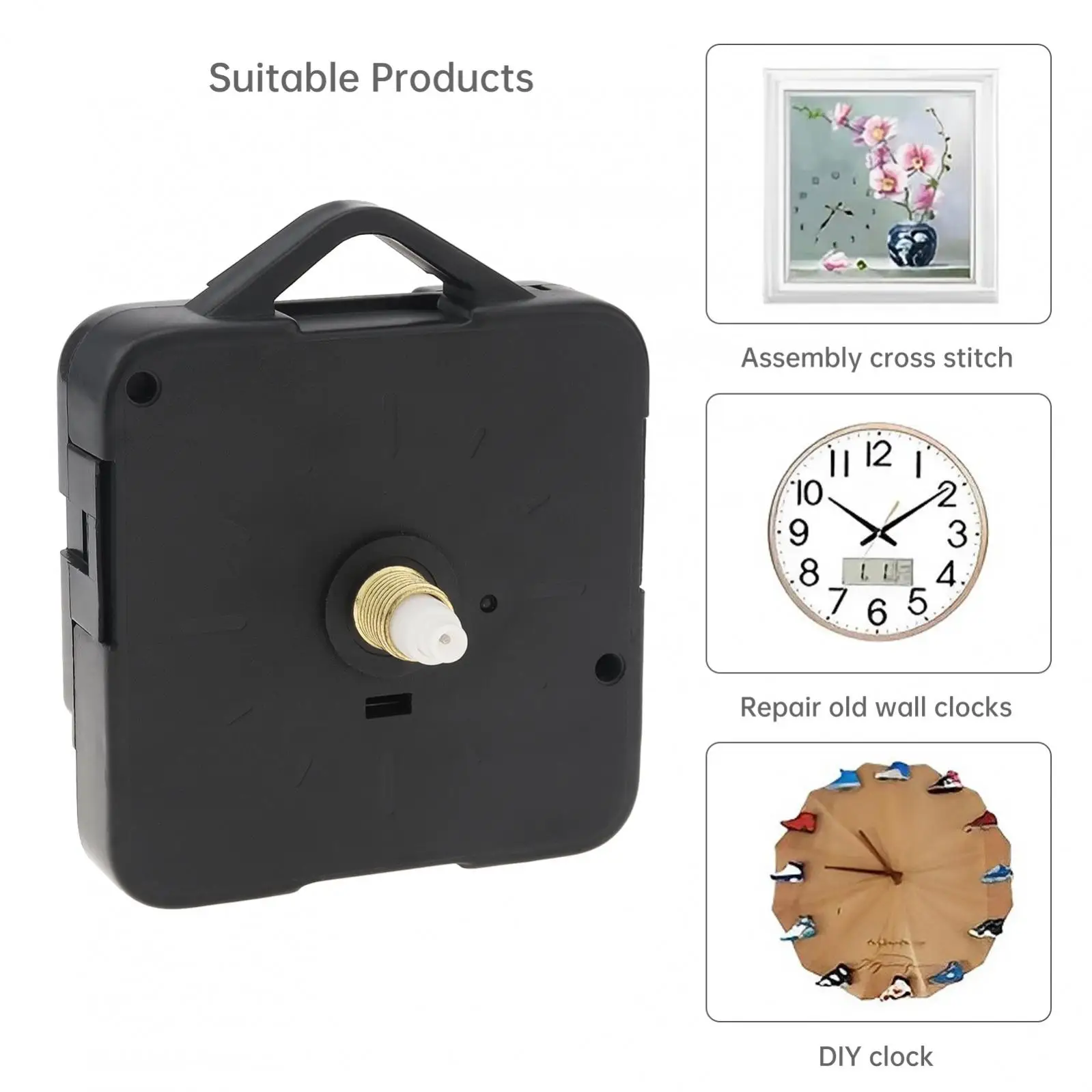 Quartz Battery Operated High Torque Long Shaft Clock Movement Replacement for Clock Repair / DIY Clock Repair Parts