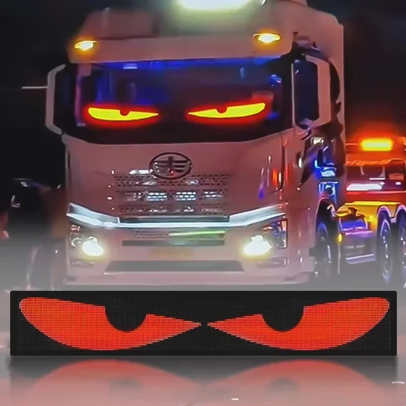 BigSize Truck Evil's Eye Licht, flexibles Display, 5 V USB, Smart APP, RGB-LED-Matrix, Pixel-Panel, DIY, programmierbares Autofenster-LED-Schild