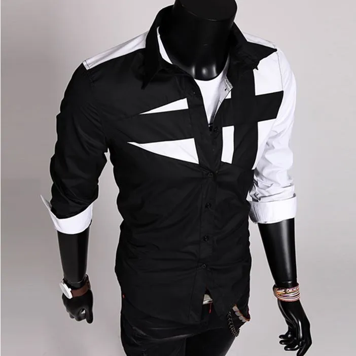Sỉ 2021 Thời Trang Xuân Hè Công Sở Nam Không Đều Miếng Dán Cường Lực Camisa Masculina Mỏng Dài Tay Áo Sơ Mi