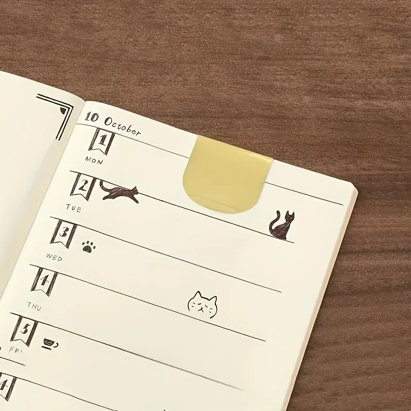 Marcapáginas de doble cara con patrón de gato bonito, regla, 1 ud. | Papelería precisa para diario, libro de planificación, herramienta de papelería creativa para tomar notas