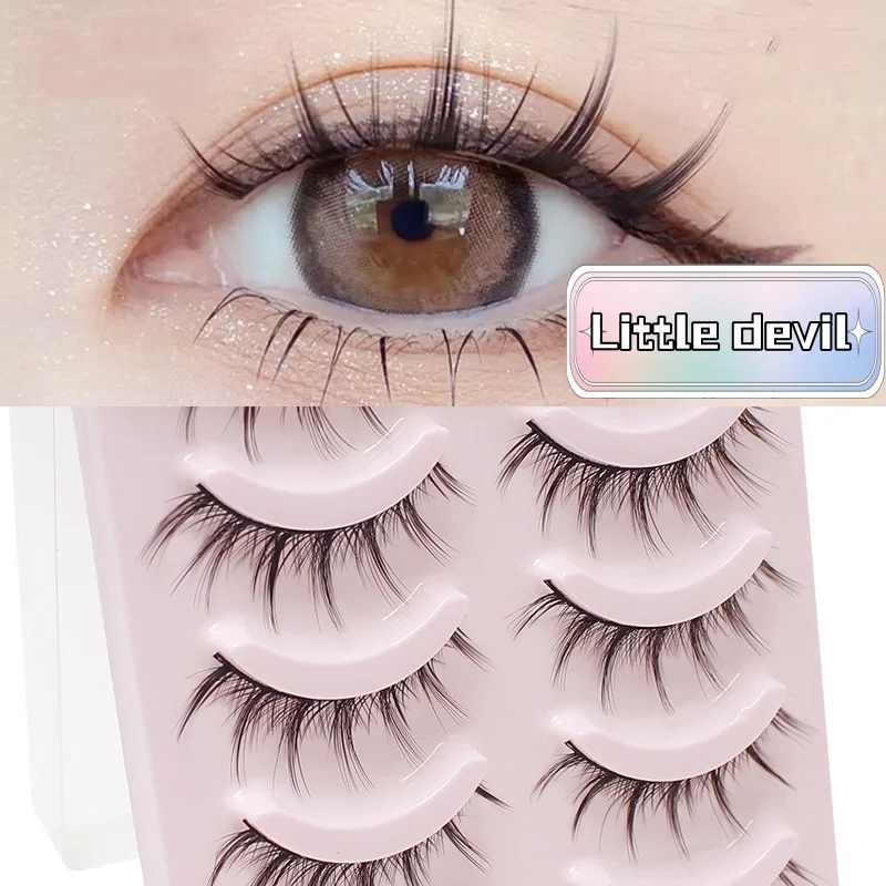 5 paia di trucco naturale trucco quotidiano cos ciglia simulate innesto coda di pesce ciglia segmentate strumento per il trucco del viso