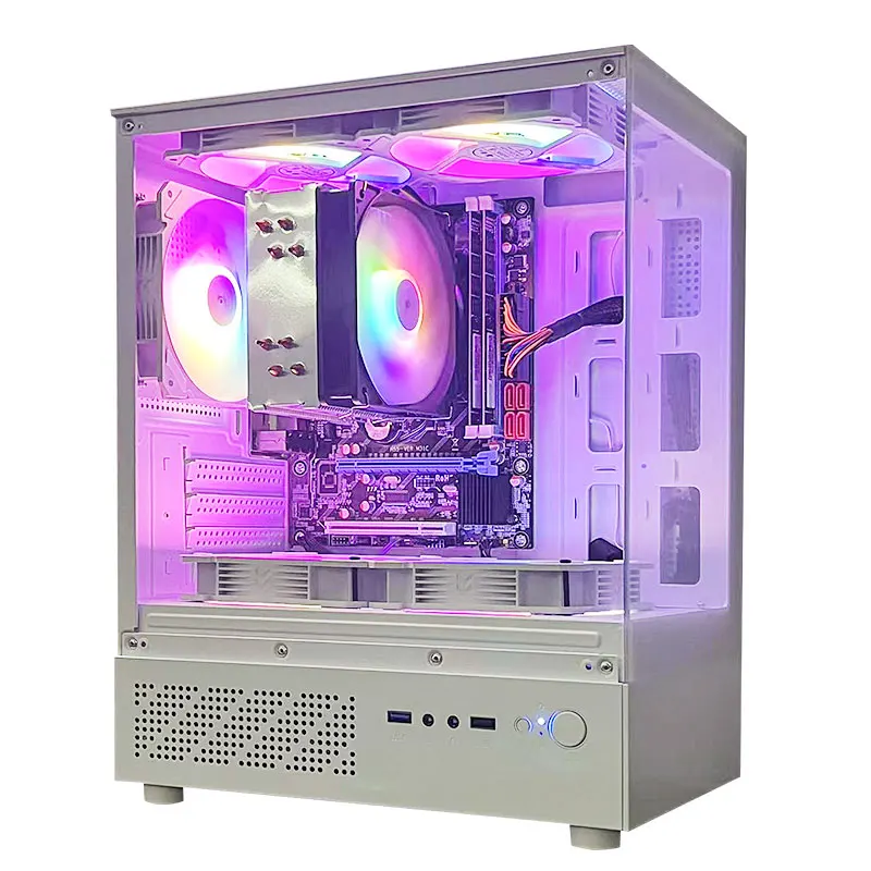 PC da gioco Aotesier con processore AMD A8-7680/16 GB RAM/512G SSD/Windows 11 Home con grafica AMD Radeon R7 bianco pc gamer