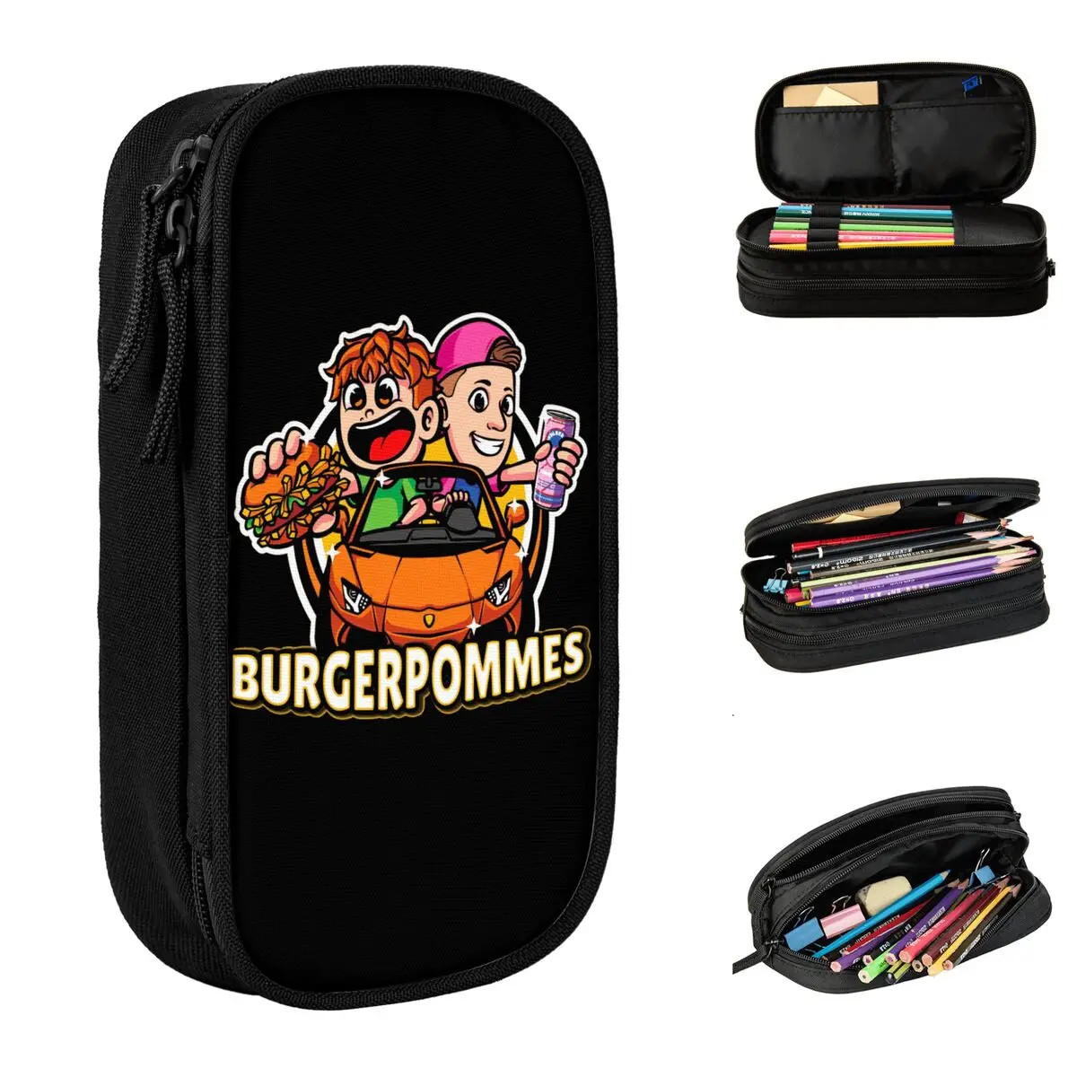 Burgerpommes LukasBS ICrimax estuche para lápices lindo portalápices bolsa estudiante almacenamiento grande estudiantes regalo escolar estuches para lápices