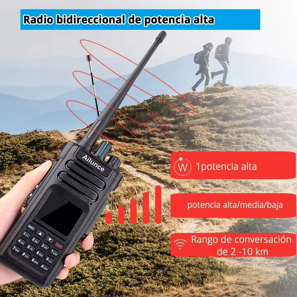 Ailunce HD1 DMR Walkie Talkie Emisoras de Radioaficionado Largo Alcance PTT Radio Multibanda UHF VHF Ham Radio Portátil Walkie Talkie Profesional Radioaficionado Emisora Radio