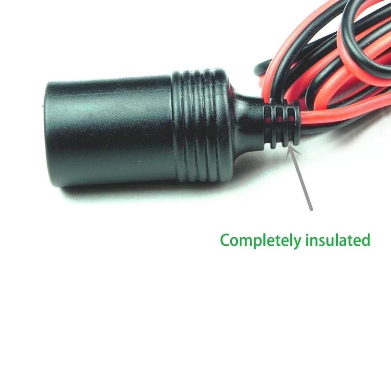 12V Car Battery Clip to Cigarette Lighter Socket High Power Pure Copper Adapter for Automotive Use