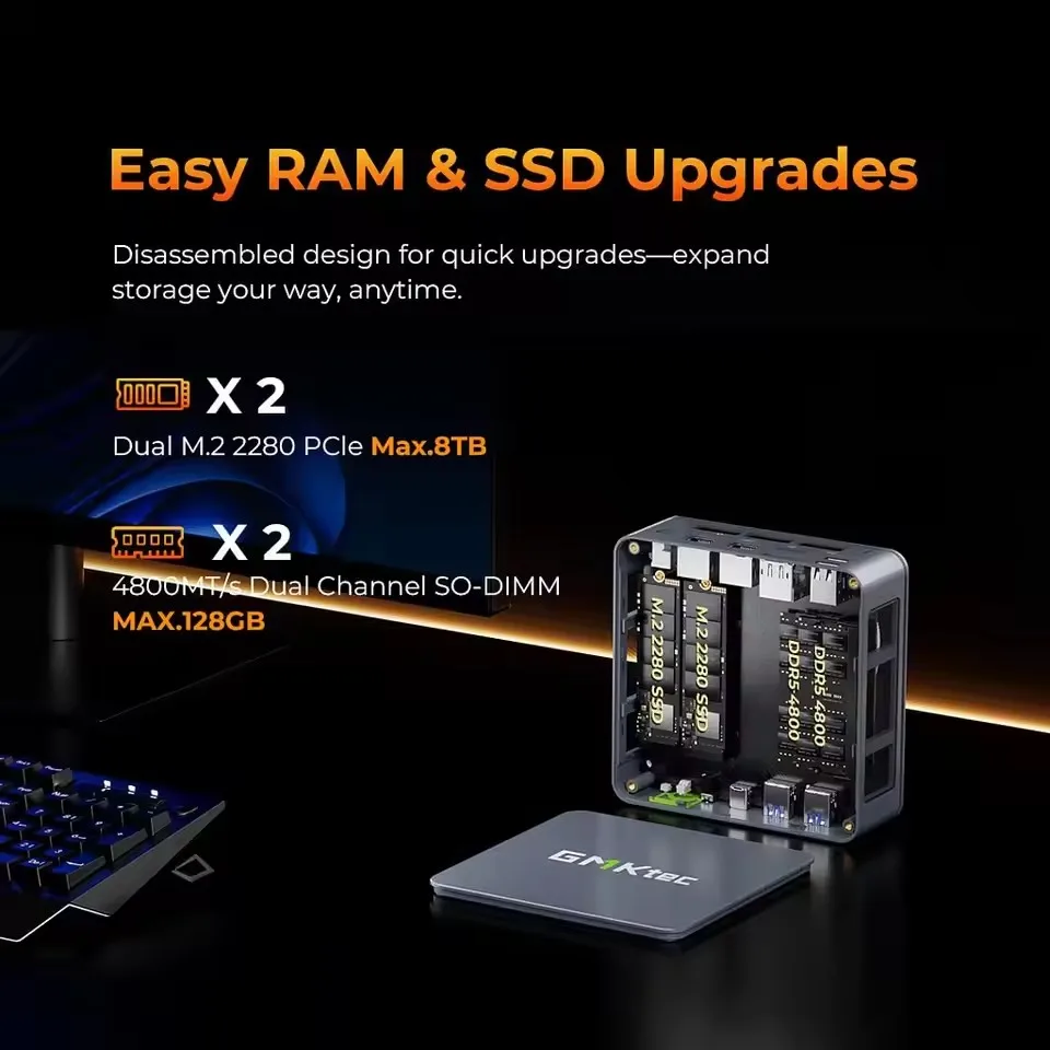 GMKtec Nucbox Gaming Mini PC M6 Ultra AMD Ryzen 5 7640HS USB4 2 * DDR5 2 * PCIE SSD 2*2,5G NUC computadora de escritorio Windows 11 WiFi6E