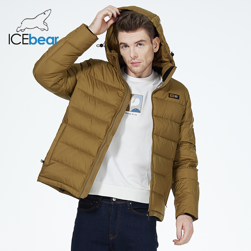 ICEbear-Jaqueta acolchoada curta casual masculina, casaco ao ar livre à prova de vento para inverno, novo, 2023, 2023
