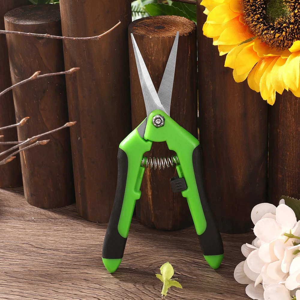 1 set di forbici da giardino da 6,5 pollici, cesoie da potatura da giardino, cesoie per rami di fiori antiscivolo che risparmiano manodopera, cesoie in acciaio inossidabile