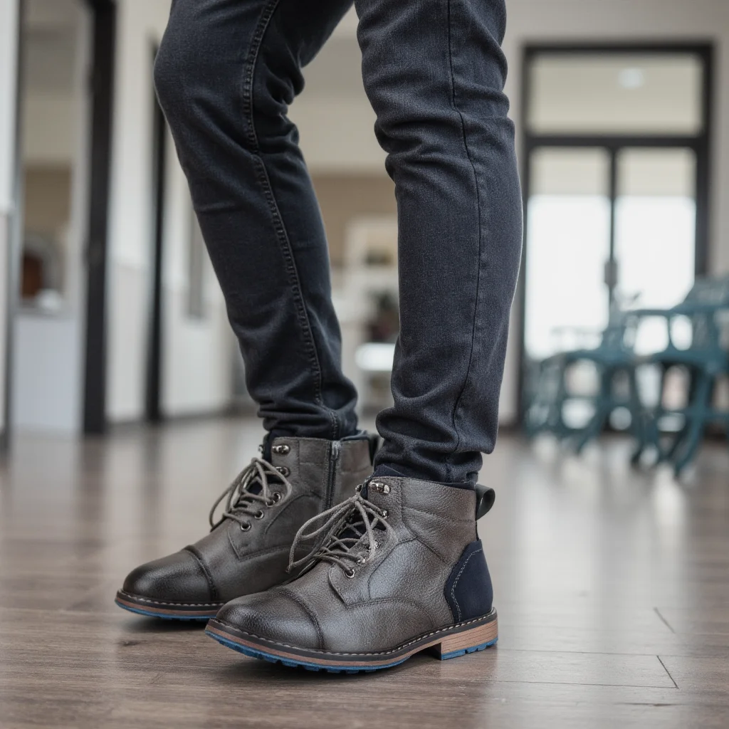 Rozmiar 7-13 Botki męskie Męskie skórzane buty Markowe buty męskie # AL605