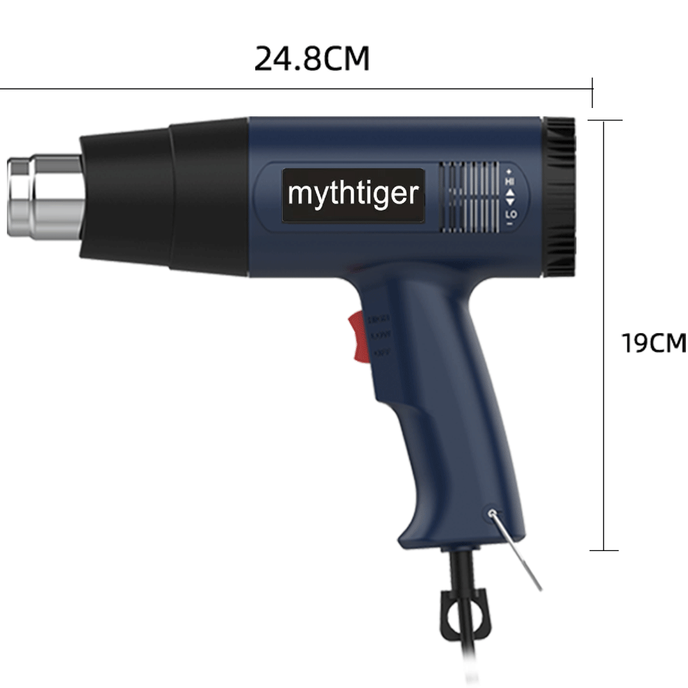 Pistola de aire caliente de 2000W, secador de pelo de construcción eléctrico profesional ajustable con temperatura controlada, herramientas de soldadura, pistola de calor para coche