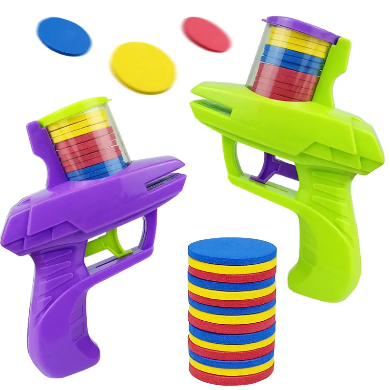 Juguete lanzador de discos de espuma, juego de disco volador seguro al aire libre para juegos interactivos familiares, juguete de tiro suave para niños ​