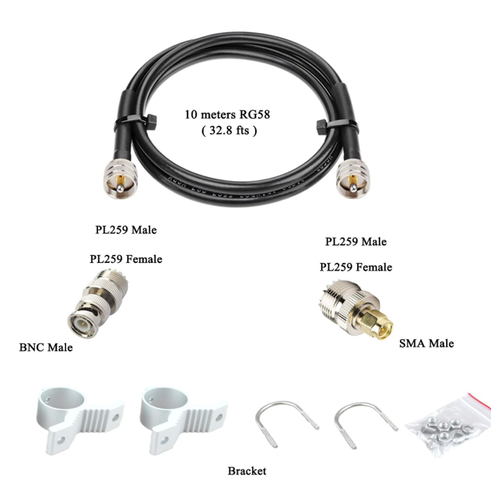 25 MHz-1300 MHz, Ultra-Breitband-Disco-Antenne, Multi-Frequenz-kompatibel, PL259-Anschluss