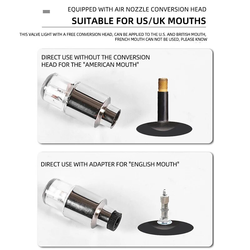 4 pçs colorido led luzes da válvula da roda da motocicleta carro roda tampas da válvula do pneu universal à prova de poeira capa da válvula da bicicleta