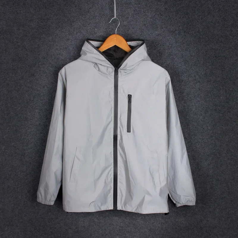 Plus Größe 4XL Männer Frühling Herbst voll reflektierende Windjacke wasserdichte Jacke männlichen High street hip hop Lose Mit Kapuze Mäntel