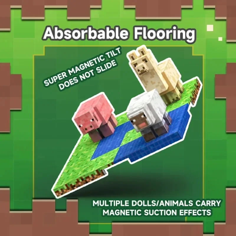 ฐานแม่เหล็กแผ่นหลากหลาย Baseplates Match Mine World บล็อกแม่เหล็กของเล่นสําหรับเด็กชายและเด็กหญิงของขวัญเด็ก