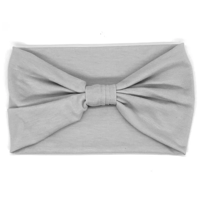 Diademas anchas con nudo de Color sólido para mujer, bandas elásticas deportivas de algodón suave para el cabello, accesorios, Bandana para Yoga