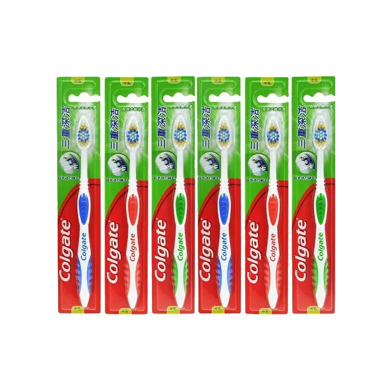 Colgate 6pcs Adult Toothbrushes  for Sensitive Gums/Teeth, Manual Oral Hygiene, Home Use, Random Colors