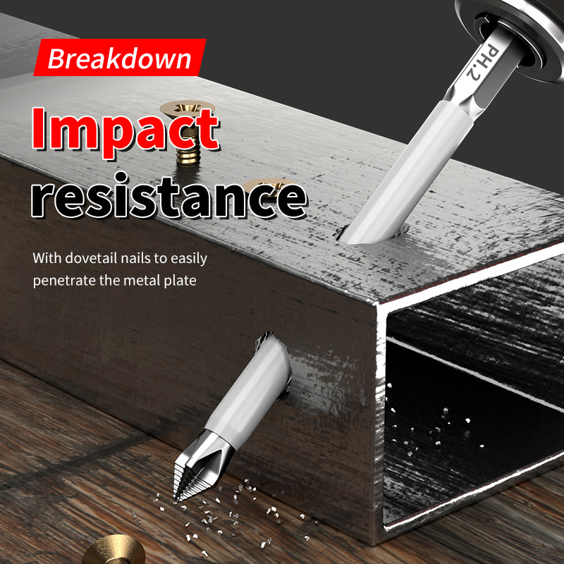 6 PCs Non-Slip Magnetic Cross Head Household Electric Driver Screw Set - High Hardness Hand Drill Bits for Electric Screwdrivers