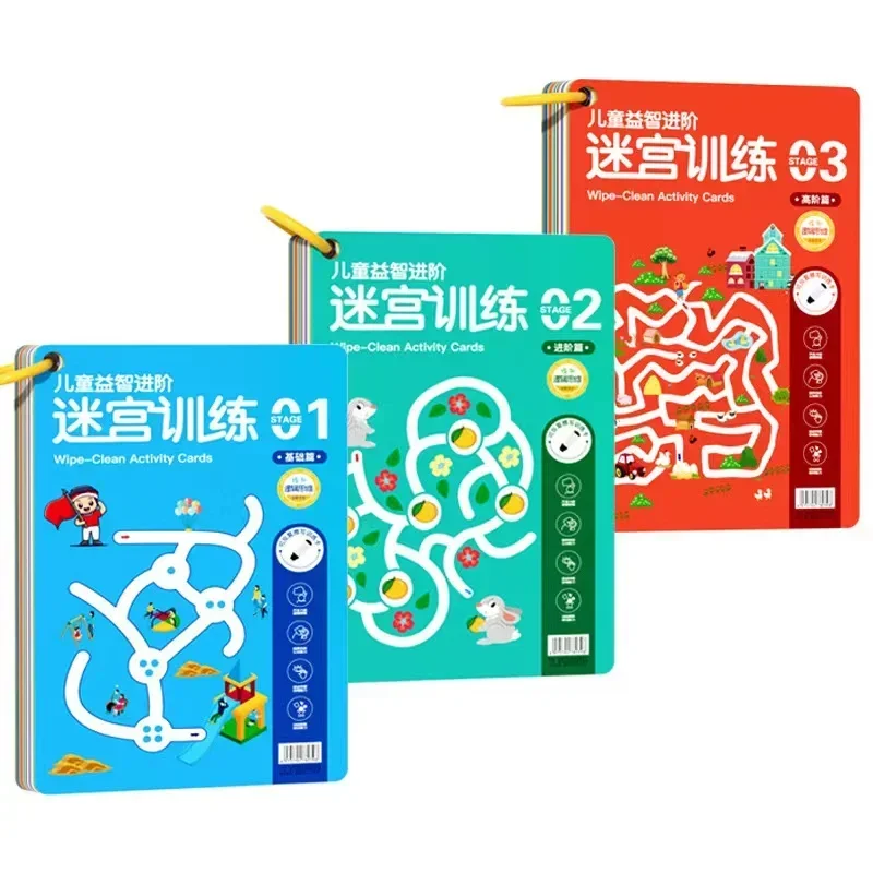 64 หน้า Tracing Workbook Reusable Practice Copybook ปากกาควบคุมการฝึกอบรม Magical Montessori การ์ดสําหรับเด็กหนังสือการศึกษา