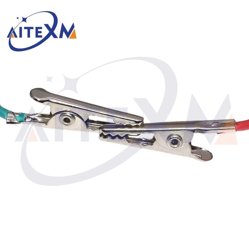 AITEXM 2 ชุด/20 PCS คลิปจระเข้ไฟฟ้า DIY จระเข้ Double-ended คลิปจระเข้ Roach คลิปทดสอบสายจัมเปอร์ 46 ซม.