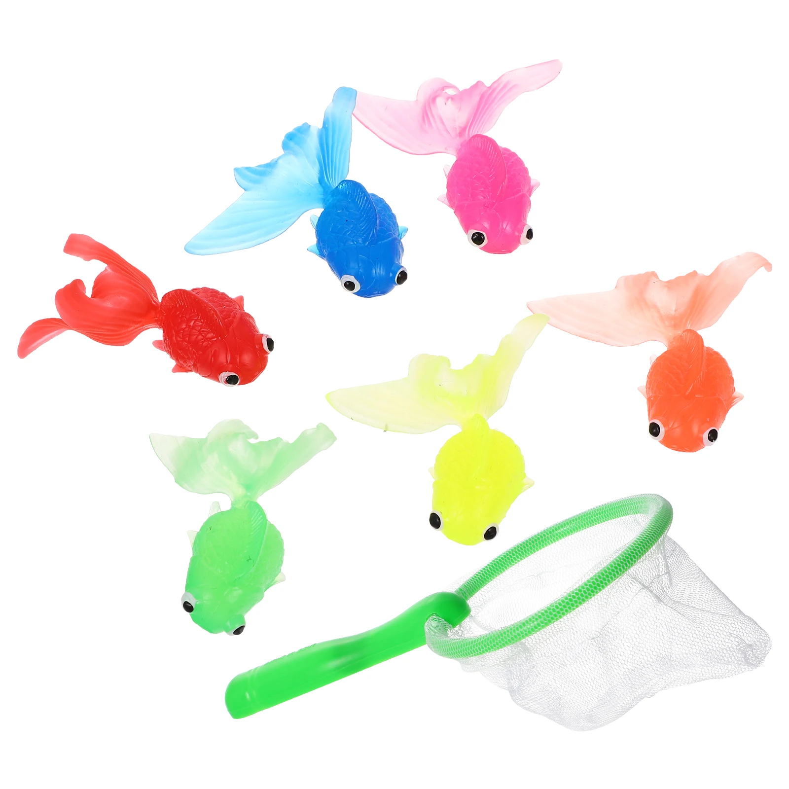 Terno de peixe dourado de borracha macia, banheira de desenho animado com água de pesca e piscina de peixes, kit de água de peixe para crianças pequenas, brinquedos para crianças