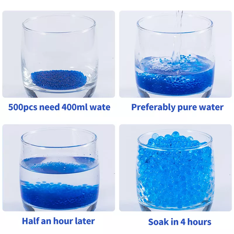 Perles d'eau de sol en cristal en forme d'hydrogel de 7 à 8mm, boule de Gel Bio pour fleurs/désherbage, boules de gelée magiques en croissance de boue