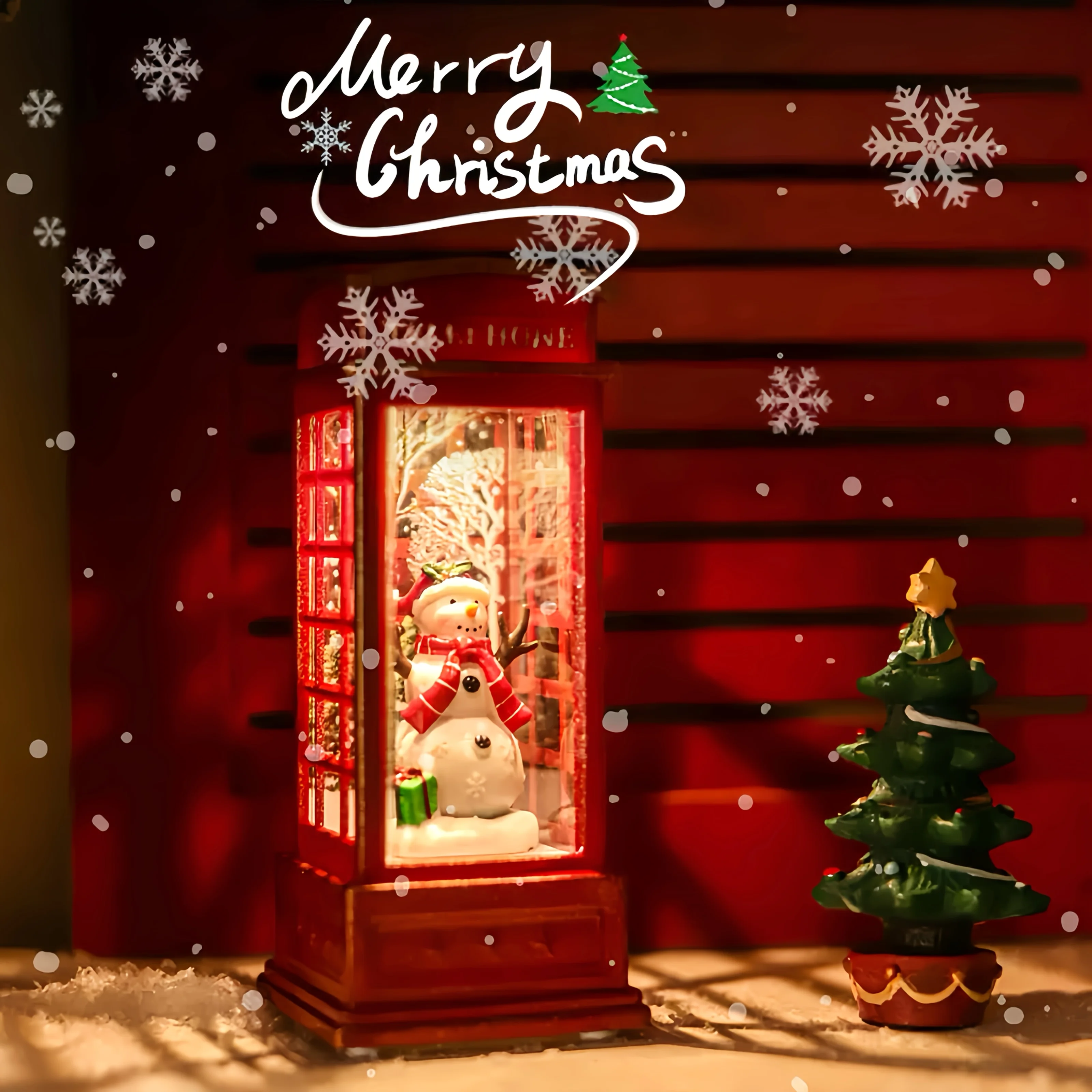 Festive Santa Claus & Snowman Design with Glowing Lights, Ideal for Christmas Tree or Cabinet Display, Christmas Ornaments
