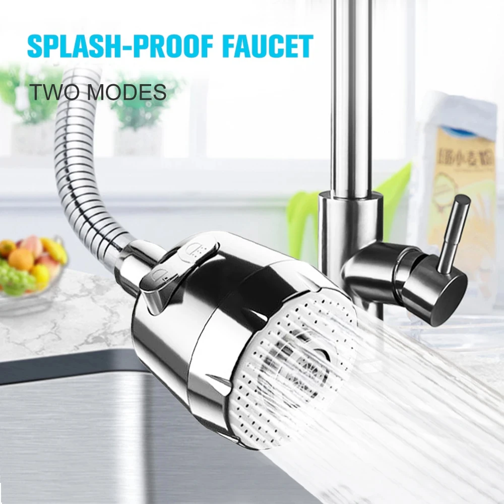 1PC Faucet Splash Guard Faucet Extender Household Water Outlet Bubbler Basin Faucet Water Saver Universal Rotation Flushing